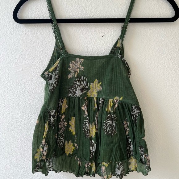 FREE PEOPLE Revolve Green Melbourne Ruffle Tank Top Bohemian Size XS Boho - Picture 3 of 10